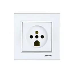 پریز تلفن دوکاره ایران الکتریک مدل برلیان